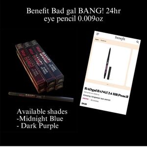 Benefit BADgal BANG! 24hr Eye Pencil - Dark Purple bundle of two
